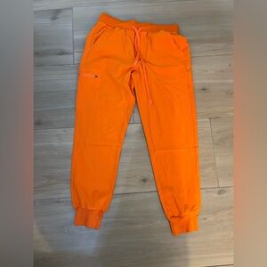NEW COZYFIT Orange Soft Stretch 5 Pockets Slim Fit Jogger Scrubs Pants M